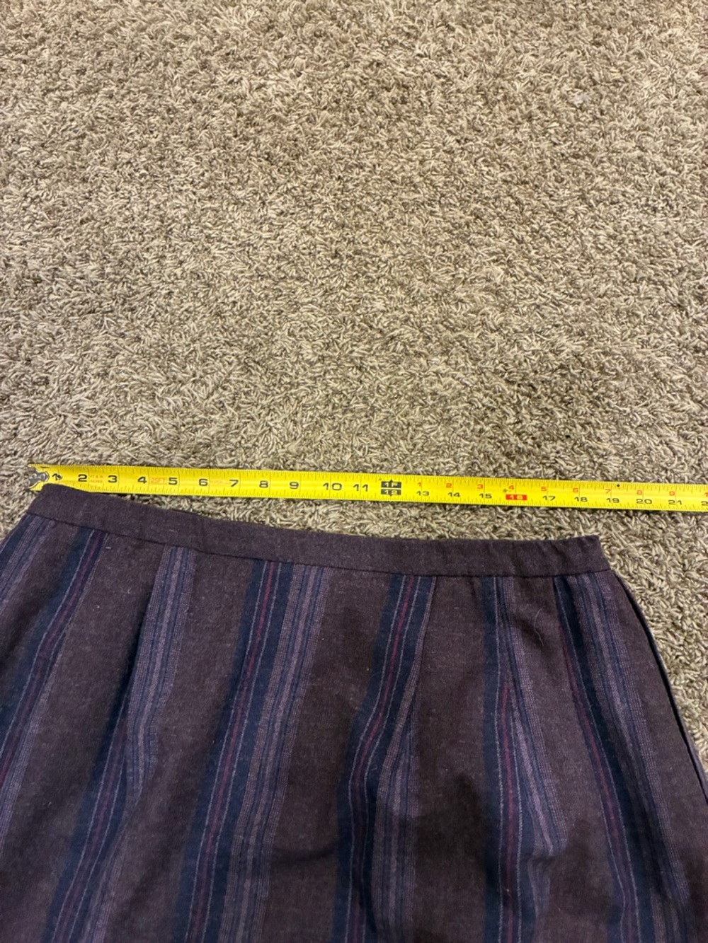 Vintage Pendleton 100% Virgin Wool Midi Plaid Skirt Purple Made in U.S.A. No Sz - Picture 9 of 11